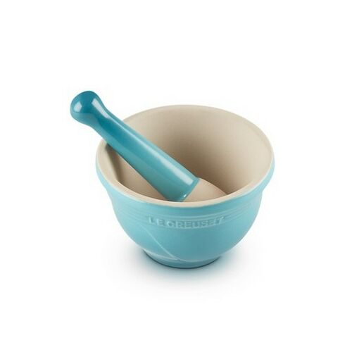 Le Creuset aardewerken vijzel - caribbean blue