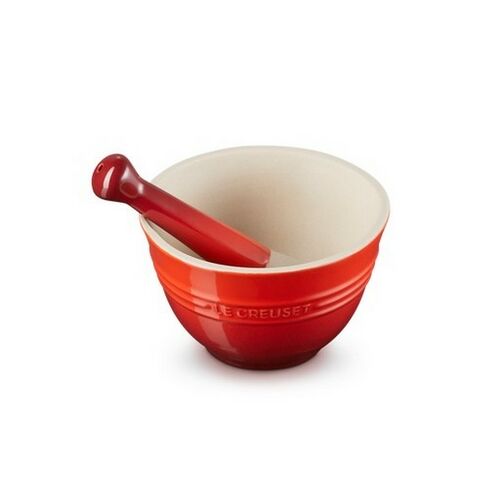 Le Creuset aardewerken vijzel - kersenrood