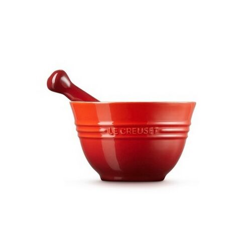 Le Creuset aardewerken vijzel - kersenrood