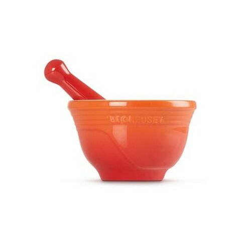 Le Creuset aardewerken vijzel - oranjerood