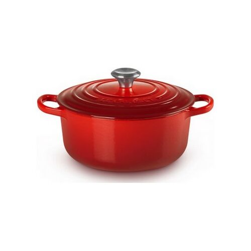 Le Creuset gietijzeren ronde braadpan 24 cm / 4.2 liter - kersenrood