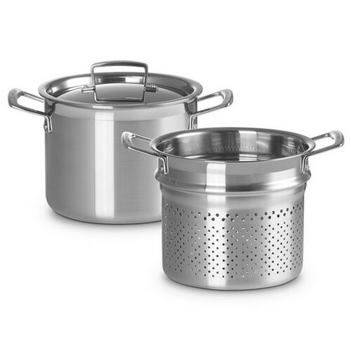 Kookpan met Pastamand in RVS Zilver 20 cm / 5L