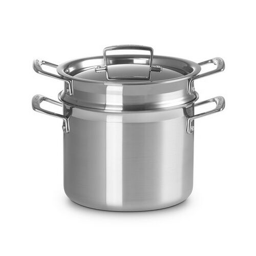 Kookpan met Pastamand in RVS Zilver 20 cm / 5L