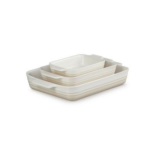 Le Creuset aardewerken rechthoekige ovenschalen classic - set 3 stuks