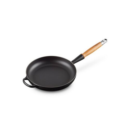 Le Creuset gietijzeren Signature koekenpan met houten handvat - 28 cm / 2.6 liter - mat zwart [CLONE]