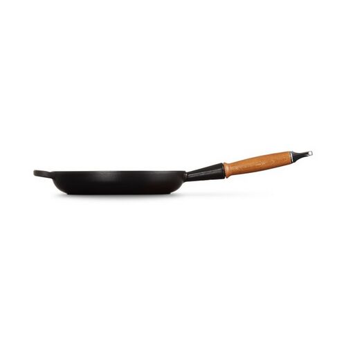 Le Creuset gietijzeren Signature koekenpan met houten handvat - 28 cm / 2.6 liter - mat zwart [CLONE]