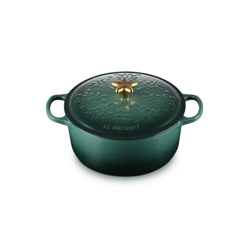 Le Creuset gietijzeren ronde braadpan 24 cm / 4.2 liter - Xmas - Artichaut