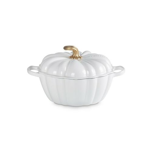 Le Creuset gietijzeren pompoen braad- stoofpan 24cm - wit