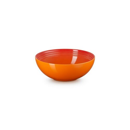 Le Creuset aardewerken serveerbowl - 24 cm - oranjerood