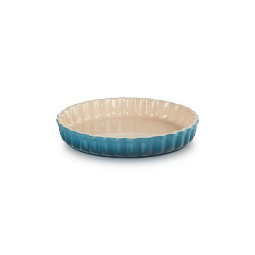 Le Creuset aardewerken taartvorm - 28 cm - deep teal