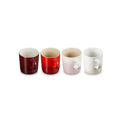 Le Creuset set van 4 aardewerken mokken - 0.35 liter - petits fours