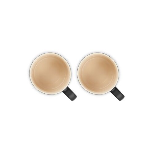 Le Creuset set van 2 aardewerken mokken - mat zwart