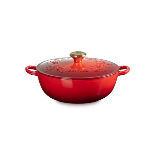 Le Creuset gietijzeren marmite - 26 cm / 4.1 liter - Holly - kersenrood
