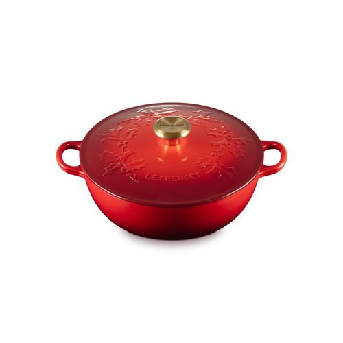 Le Creuset gietijzeren marmite - 26 cm / 4.1 liter - Holly - kersenrood