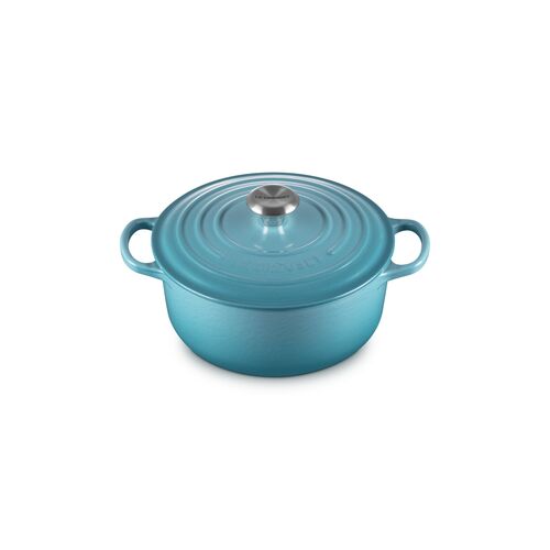 Le Creuset gietijzeren ronde braadpan 20 cm / 2.4 liter - caribbean blue