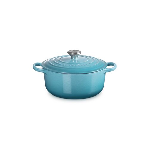 Le Creuset gietijzeren ronde braadpan 20 cm / 2.4 liter - caribbean blue