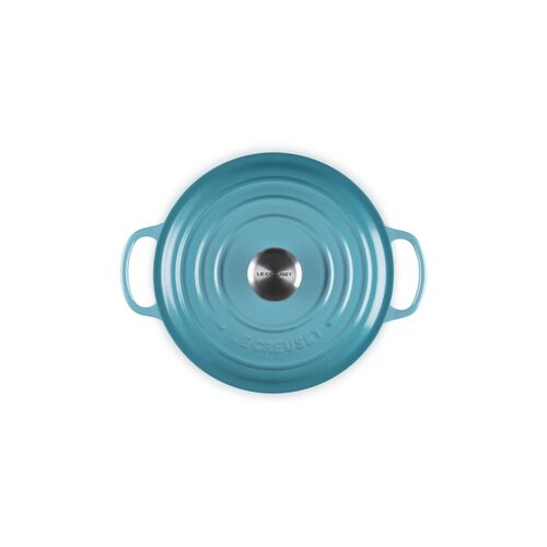 Le Creuset gietijzeren ronde braadpan 20 cm / 2.4 liter - caribbean blue