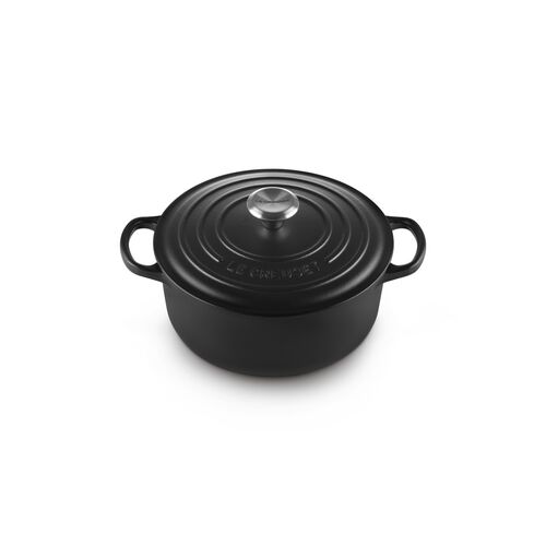 Le Creuset gietijzeren ronde braadpan 20 cm / 2.4 liter - mat zwart