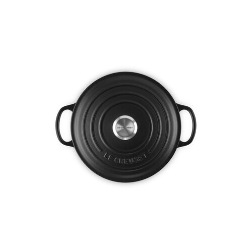 Le Creuset gietijzeren ronde braadpan 20 cm / 2.4 liter - mat zwart