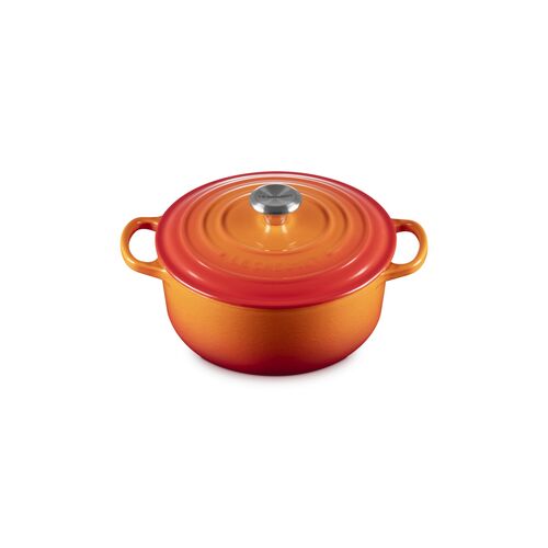 Le Creuset gietijzeren ronde braadpan 20 cm / 2.4 liter - oranjerood