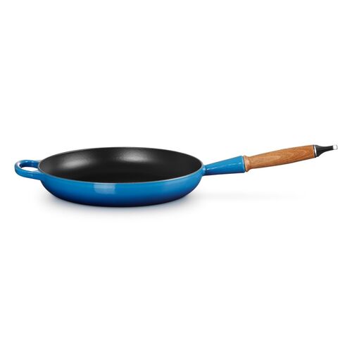 Le Creuset gietijzeren Signature koekenpan met houten handvat - 28 cm / 2.6 liter - bamboo [CLONE]