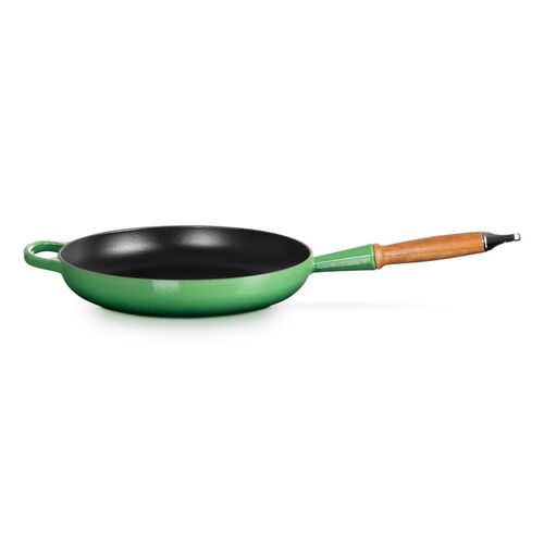 Le Creuset gietijzeren Signature koekenpan met houten handvat - 28 cm / 2.6 liter - caribbean blue [CLONE]
