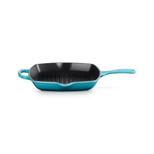 Le Creuset vierkante gietijzeren Grillit® - 26 cm - caribbean blue