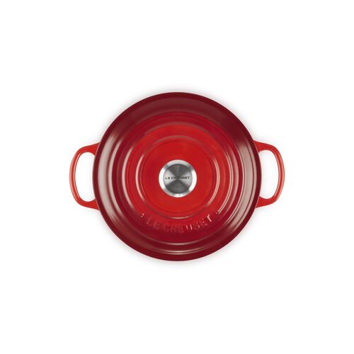 Le Creuset gietijzeren ronde braadpan 22 cm / 3.3 liter - kersenrood