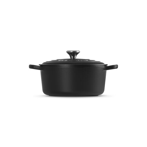 Le Creuset gietijzeren ronde braadpan 22 cm / 3.3 liter - mat zwart