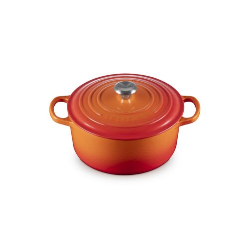 Le Creuset gietijzeren ronde braadpan 22 cm / 3.3 liter - oranjerood