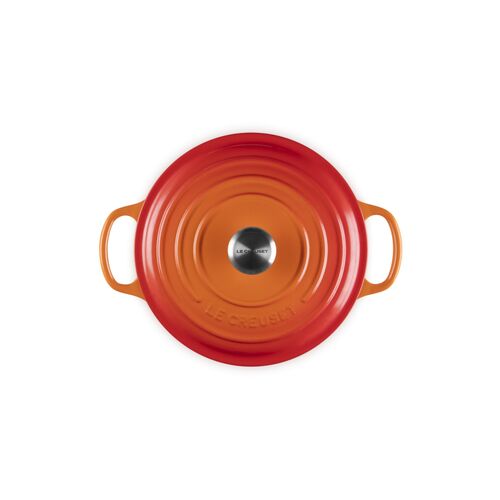 Le Creuset gietijzeren ronde braadpan 22 cm / 3.3 liter - oranjerood