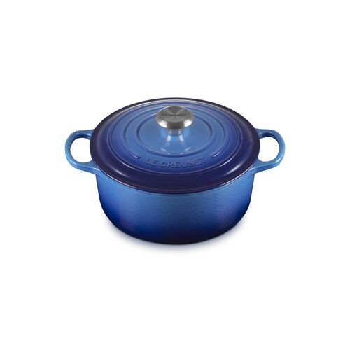 Le Creuset gietijzeren ronde braadpan 24 cm / 4.2 liter - azure