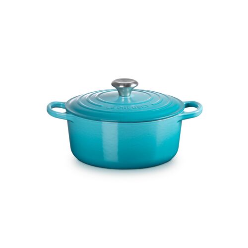 Le Creuset gietijzeren ronde braadpan 24 cm / 4.2 liter - caribbean blue
