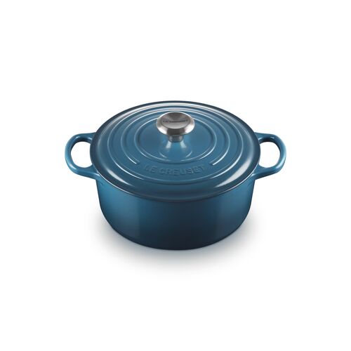 Le Creuset gietijzeren ronde braadpan 24 cm / 4.2 liter - deep teal