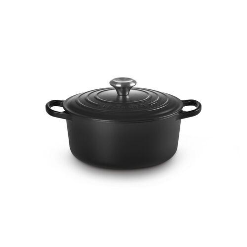 Le Creuset gietijzeren ronde braadpan 24 cm / 4.2 liter - mat zwart