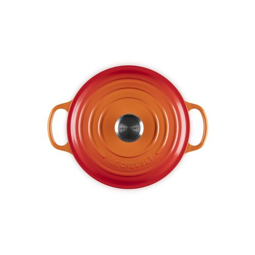 Le Creuset gietijzeren ronde braadpan 24 cm / 4.2 liter - oranjerood