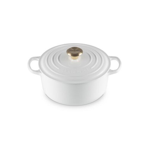 Le Creuset gietijzeren ronde braadpan 24 cm / 4.2 liter - wit