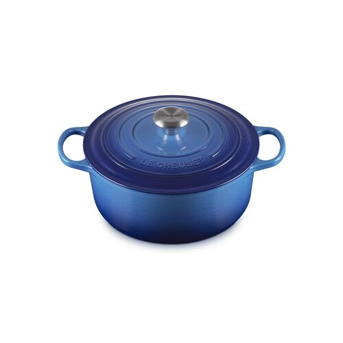 Le Creuset gietijzeren ronde braadpan 26 cm / 5.3 liter - azure