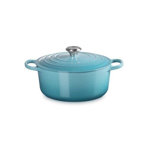 Le Creuset gietijzeren ronde braadpan 26 cm / 5.3 liter - caribbean blue