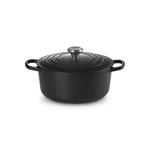 Le Creuset gietijzeren ronde braadpan 26 cm / 5.3 liter - mat zwart