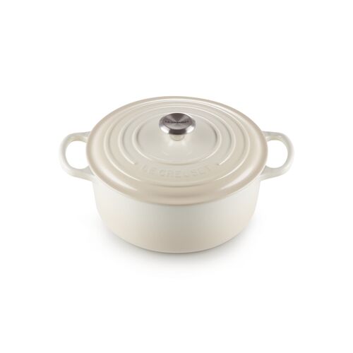 Le Creuset gietijzeren ronde braadpan 26 cm / 5.3 liter - meringue