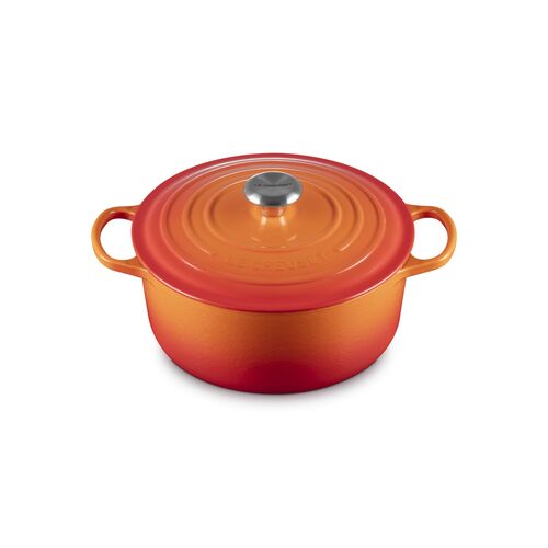 Le Creuset gietijzeren ronde braadpan 26 cm / 5.3 liter - oranjerood