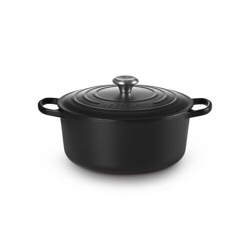 Le Creuset gietijzeren ronde braadpan 28 cm / 6.7 liter - mat zwart