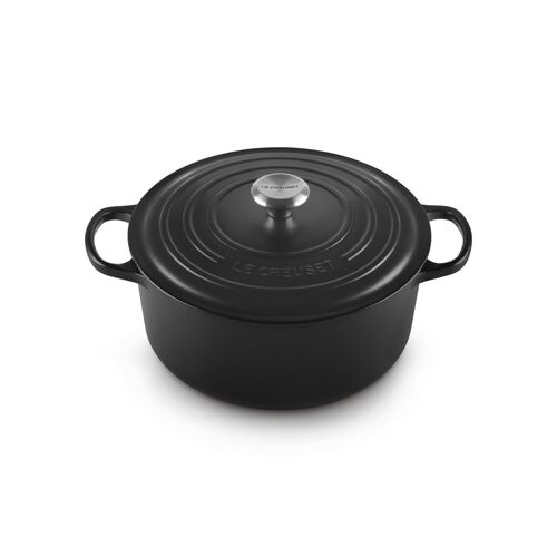 Le Creuset gietijzeren ronde braadpan 28 cm / 6.7 liter - mat zwart