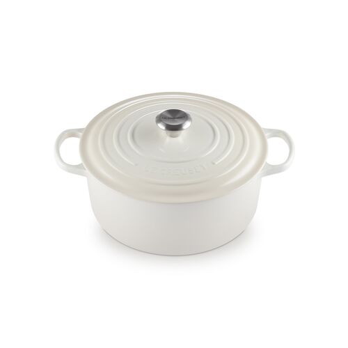 Le Creuset gietijzeren ronde braadpan 28 cm / 6.7 liter - meringue