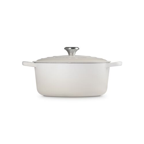 Le Creuset gietijzeren ronde braadpan 28 cm / 6.7 liter - meringue
