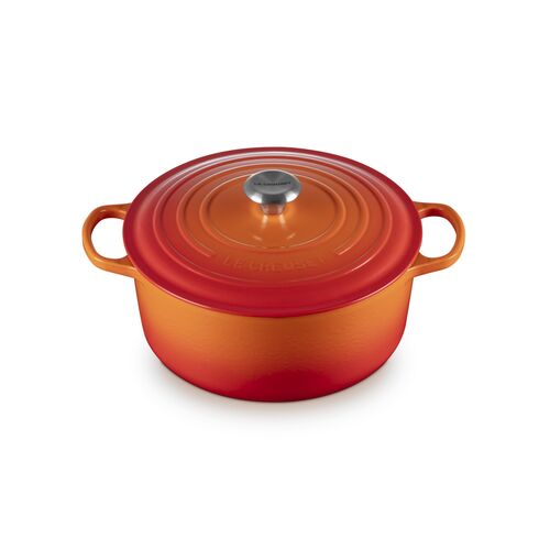 Le Creuset gietijzeren ronde braadpan 28 cm / 6.7 liter - oranjerood