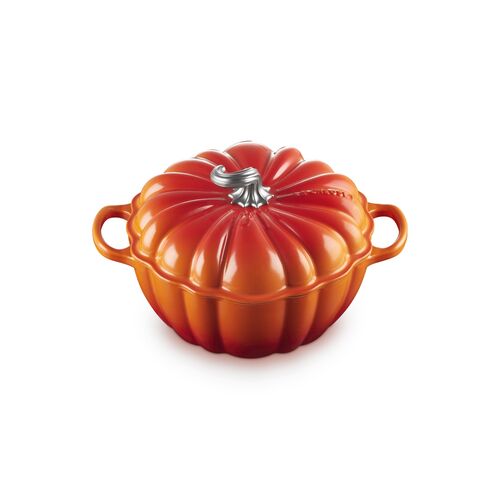 Le Creuset gietijzeren pompoen braad- stoofpan 24cm - oranjerood