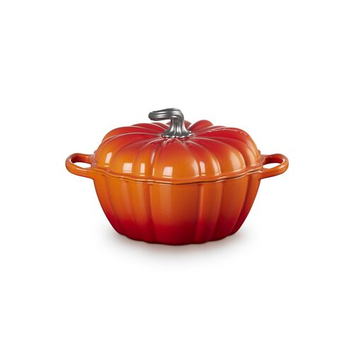 Le Creuset gietijzeren pompoen braad- stoofpan 24cm - oranjerood