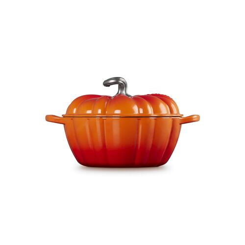 Le Creuset gietijzeren pompoen braad- stoofpan 24cm - oranjerood